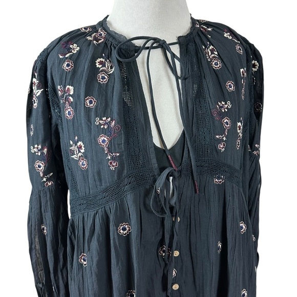 Free People Witchy Bohemian Maxi Dress Black NEW Stevie Nicks Size Small - Picture 5 of 13